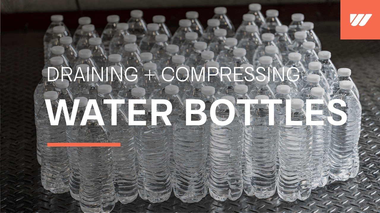 Draining and compressing water bottles into discs | WEIMA E.200
