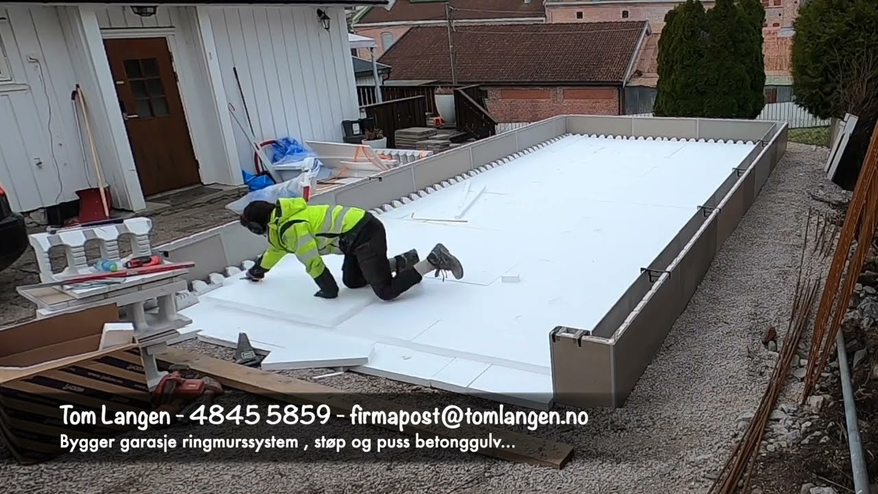 Hvordan jeg støper garasjegulv med Jackon garasjeelement...  Fredrikstad Viken . Tom Langen