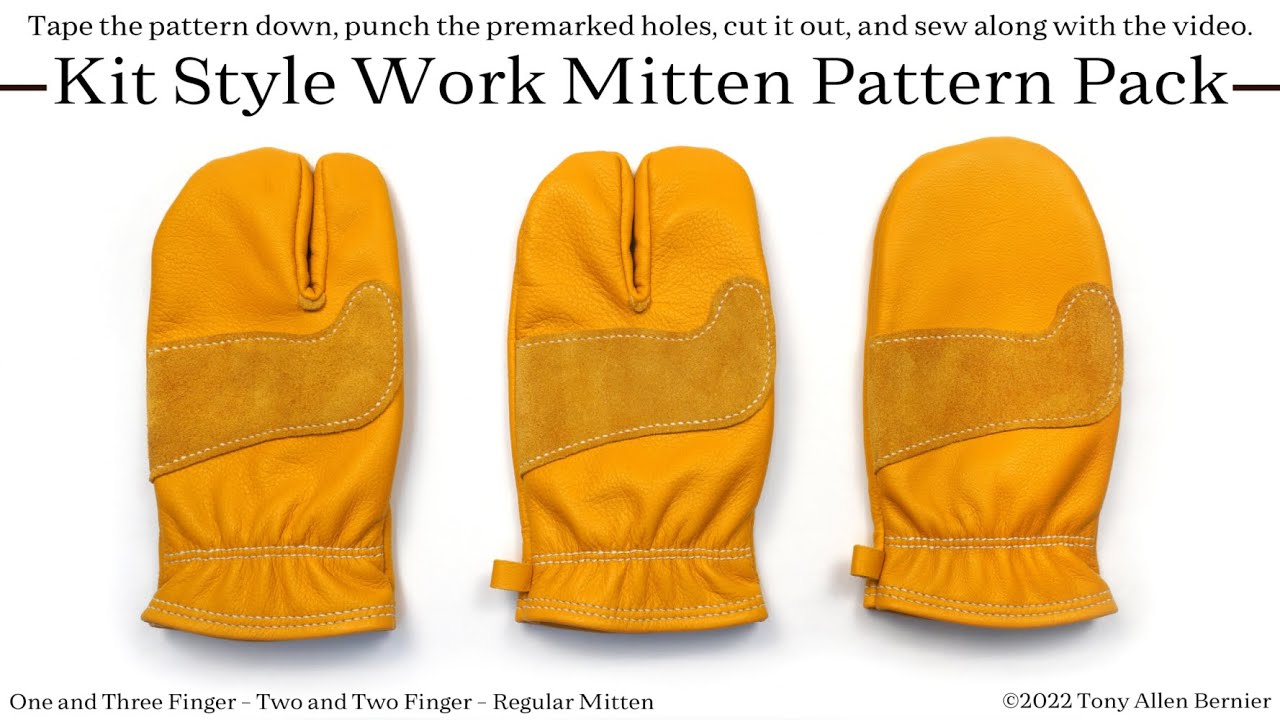 How to make Leather Work Mittens and Hybrid Work Gloves & Leathercraft Patterns for Hybrid Mittens.