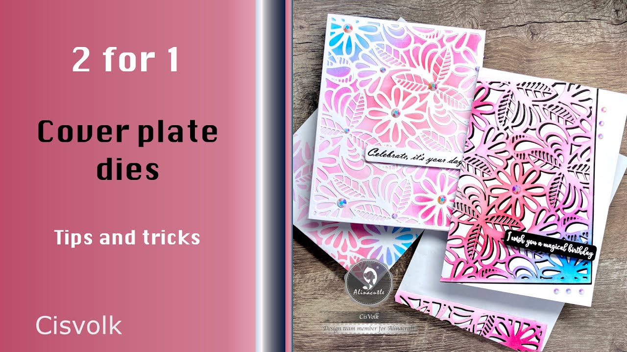 2 for 1 Flower cover plate dies, adjust your desired card size | @AlinaCraft​