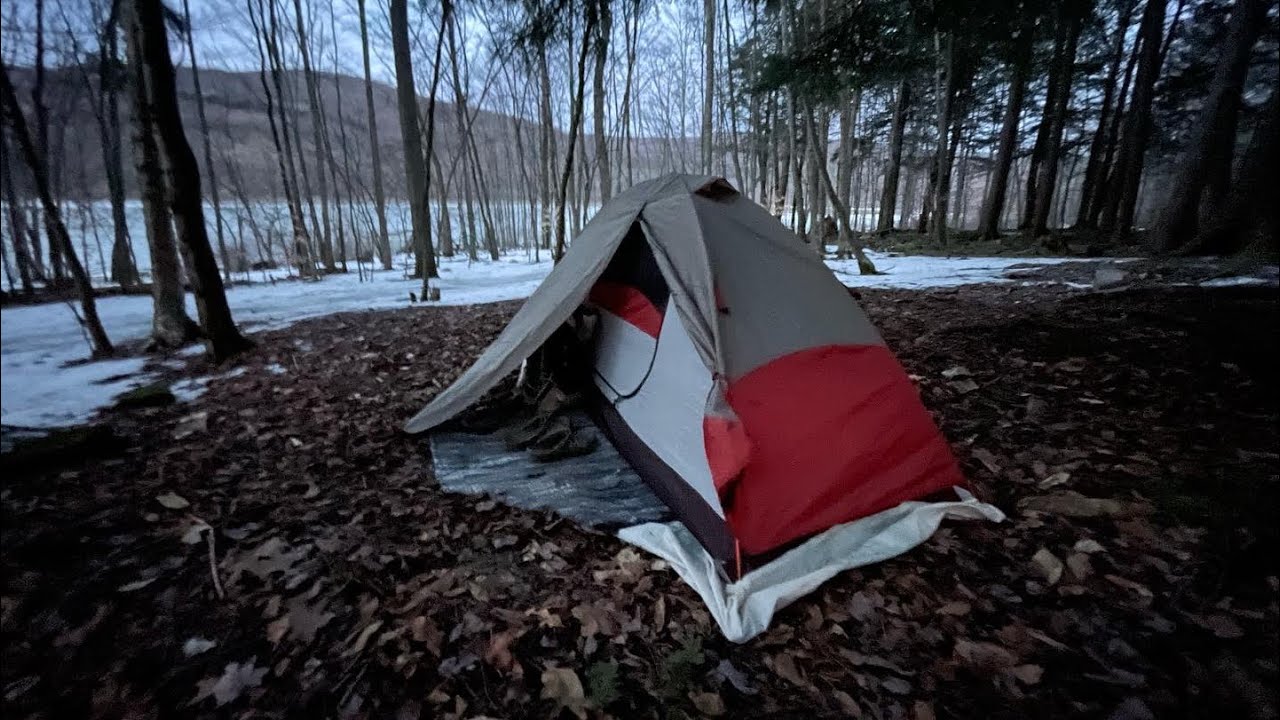 Tent Camping end of Winter at Willow Bay PA