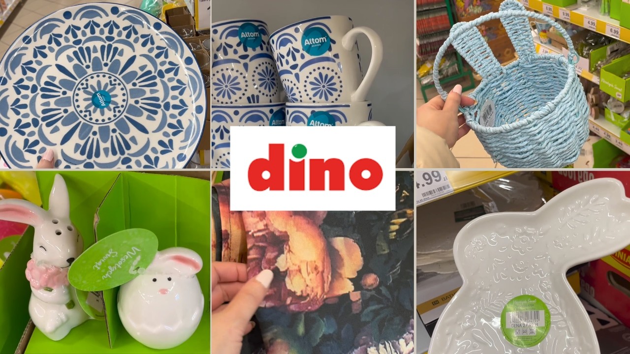 Dużo nowości w Dino/Piękne obrusy/Talerze zajączki/Koszyczki na Wielkanoc/Urocze solniczki