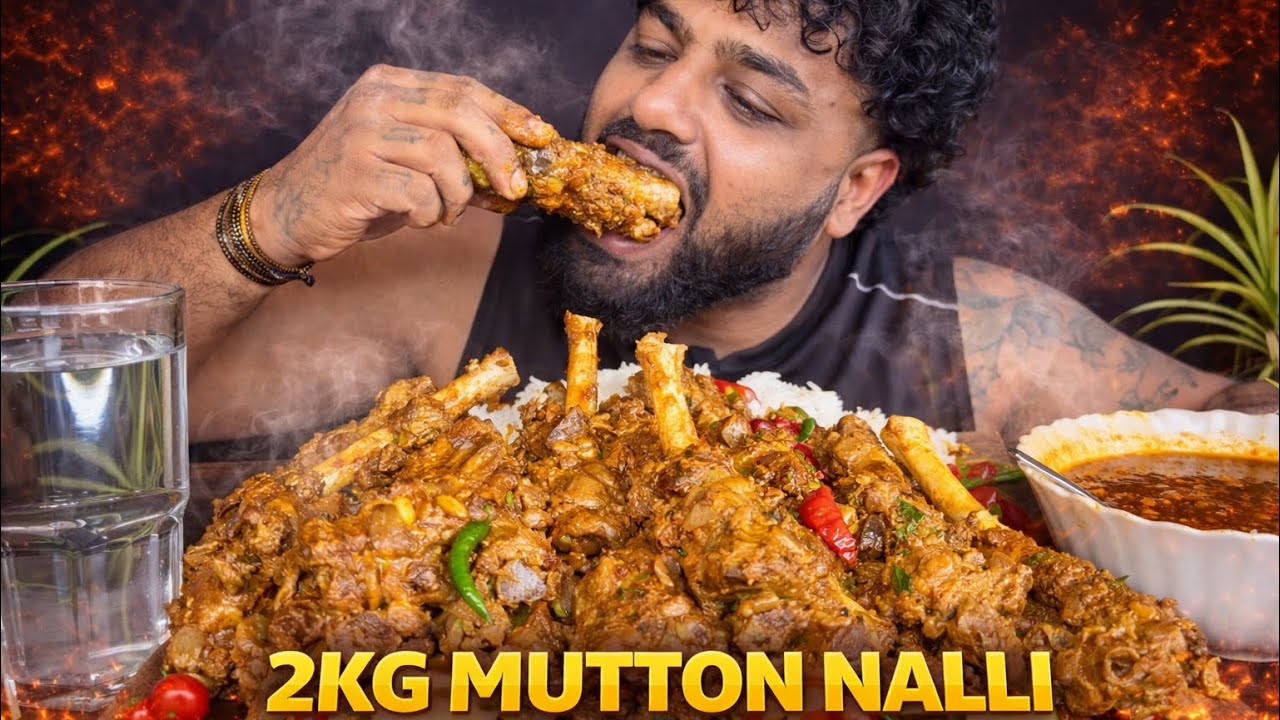 2KG Bihari Style Mutton Nalli Mukbang 🤤 | Juicy Bone Marrow Curry + ~8,000 Calorie Intake  + Recipe