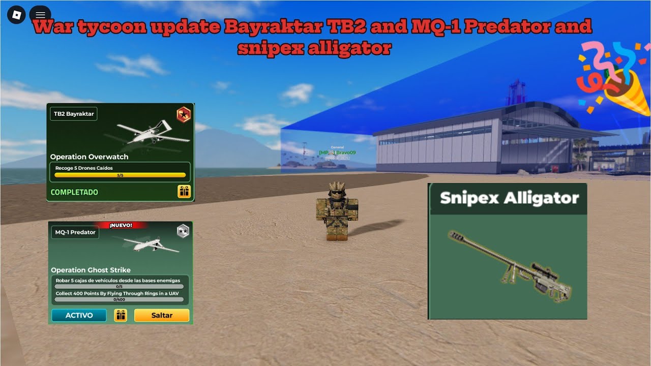 War tycoon update Bayraktar TB2 and MQ-1 Predator and snipex alligator‼️🔥