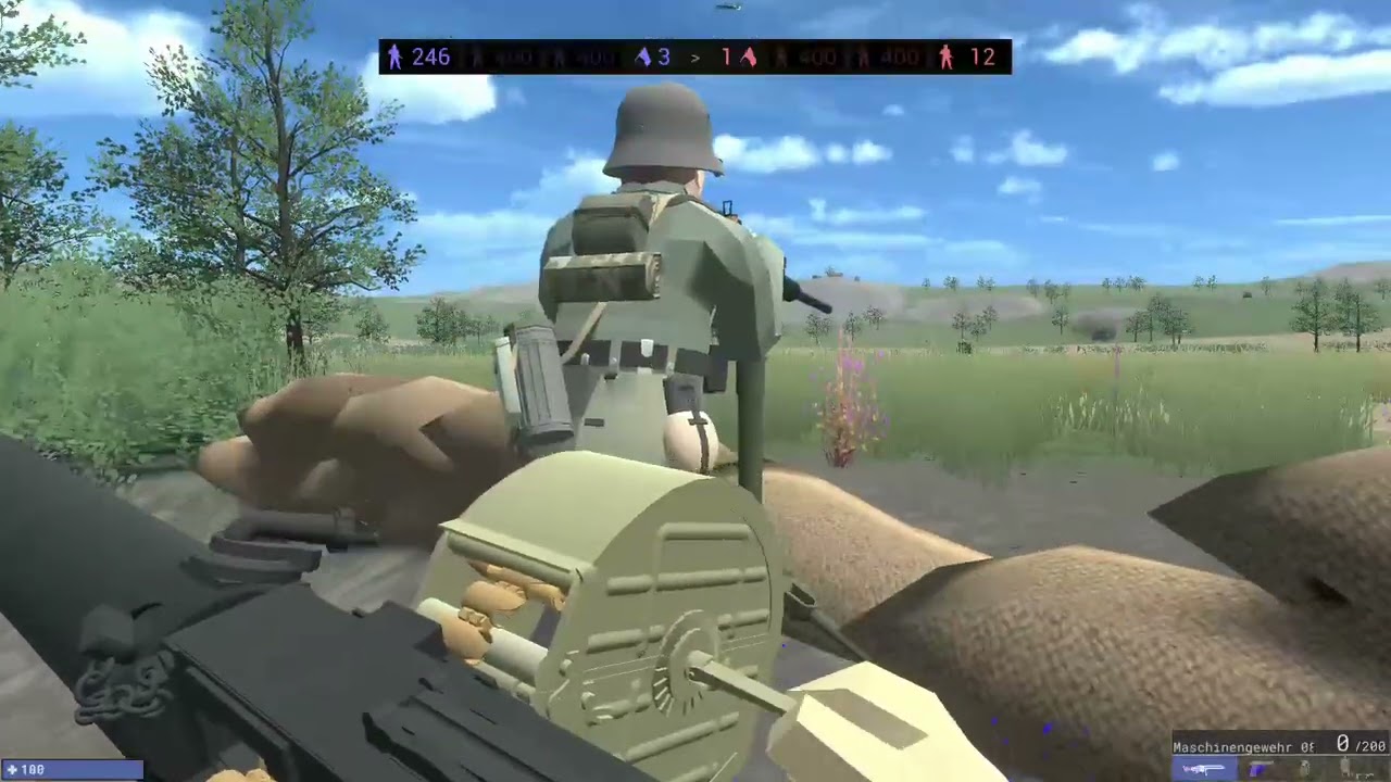 Defending Arkele in Ravenfield while Sturmtigers are bombing our town!