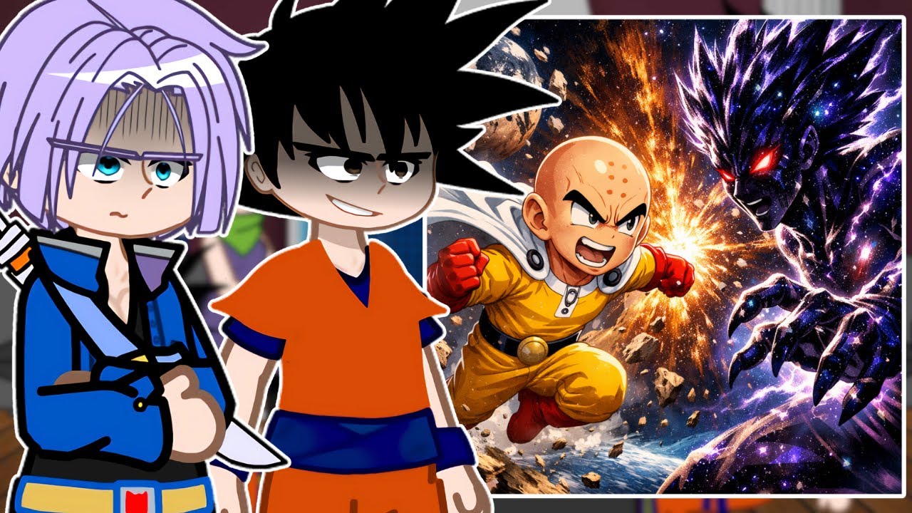 Dragon Ball React to Krillin as Saitama (Part 2) || Saitama vs Cosmic Garou - Gacha React
