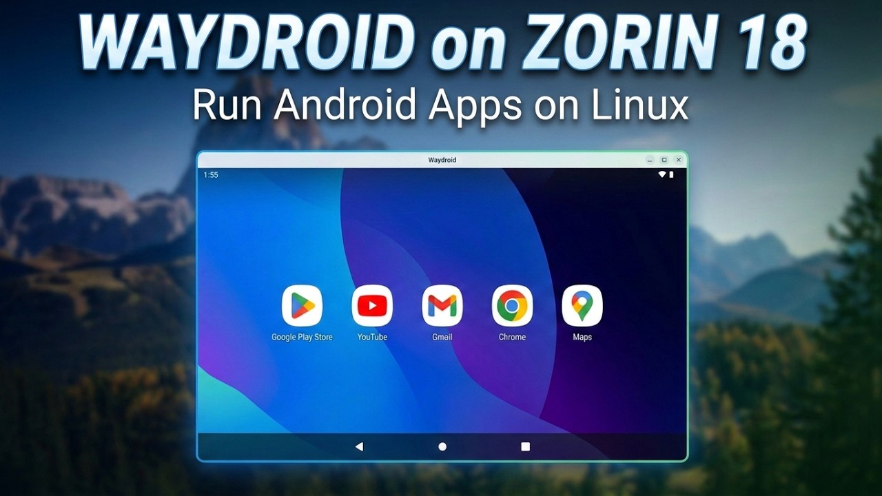 Как установить Waydroid на Zorin OS 18 с использованием пользовательской системы Android LineageO...