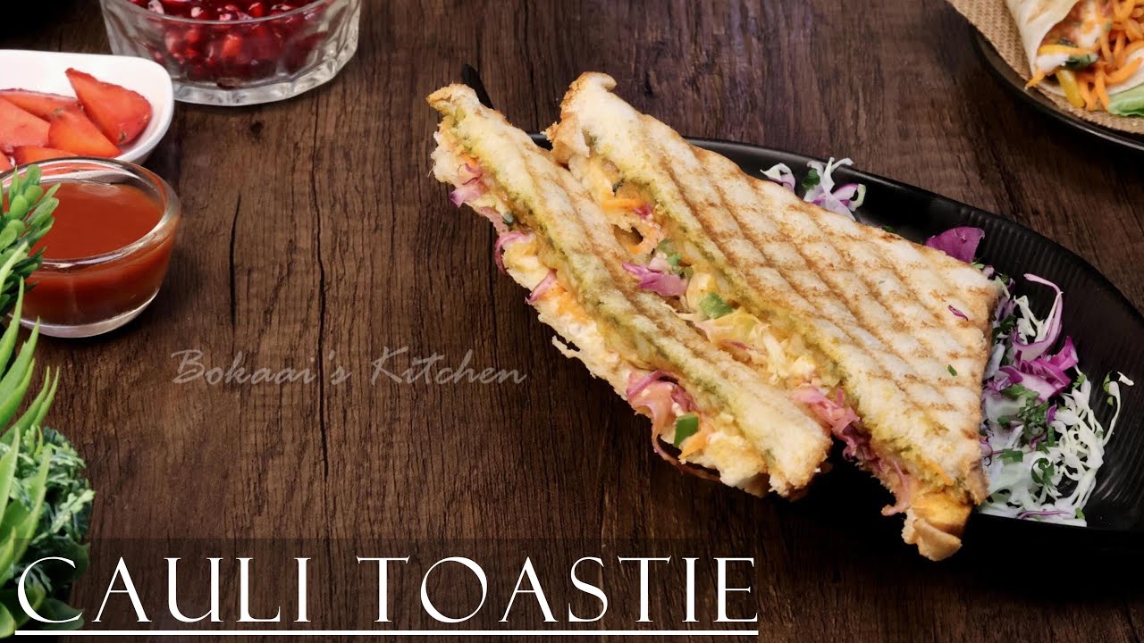 Cauliflower Stuffed Toasted Sandwich I Cauliflower Recipe Ideas I Bokaai Cauliflower