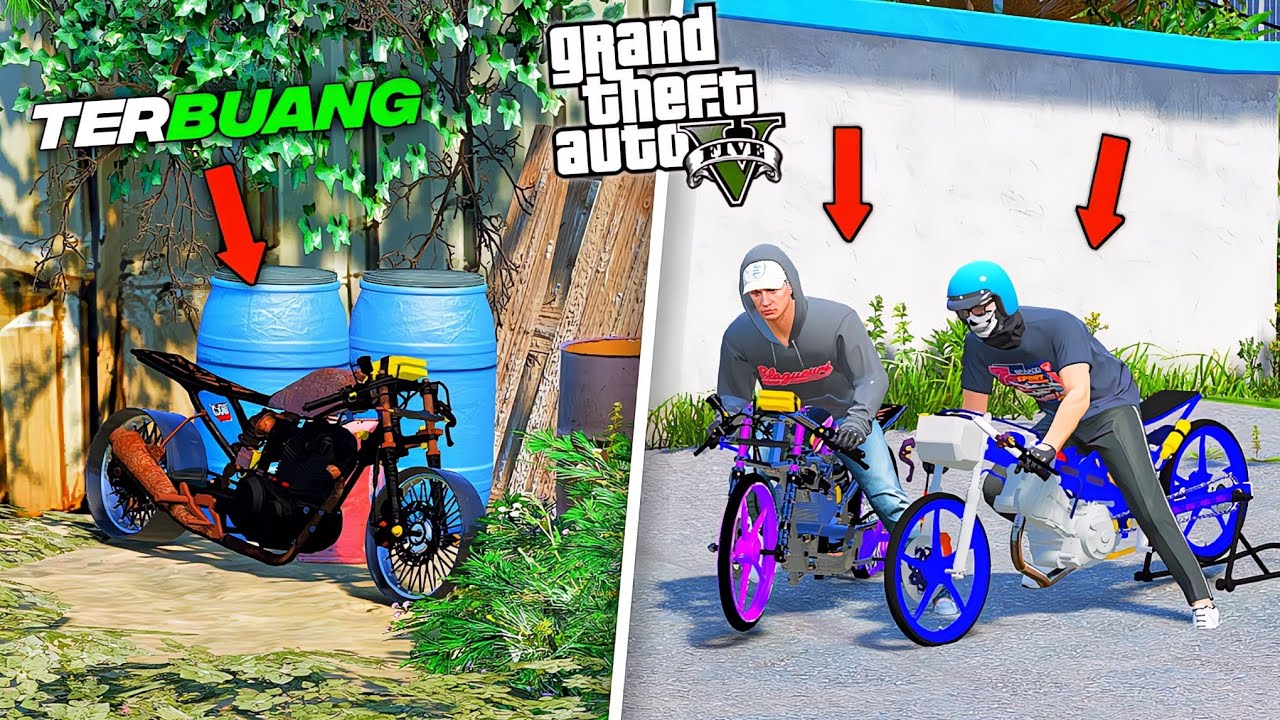 Menemukan Motor DRAG LANGKA Rongsok Karatan TERBANGKALAI Di Pulau Terpencil - GTA 5 MOD