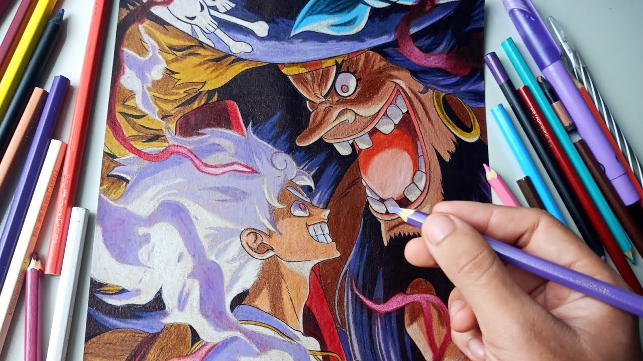 Drawing Luffy vs Barba Negra - (One piece)