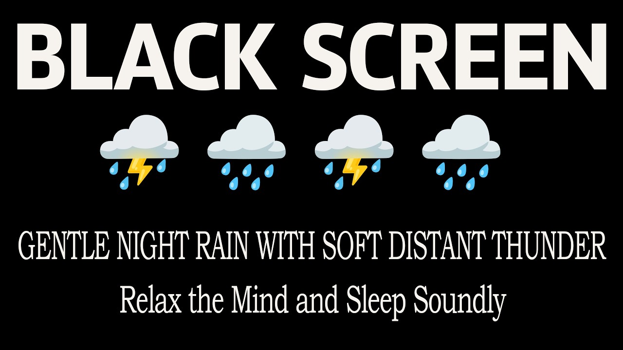 Black Screen | Gentle Continuous Rain Sounds to Fall Asleep Fast, Sleep Deeply All Night