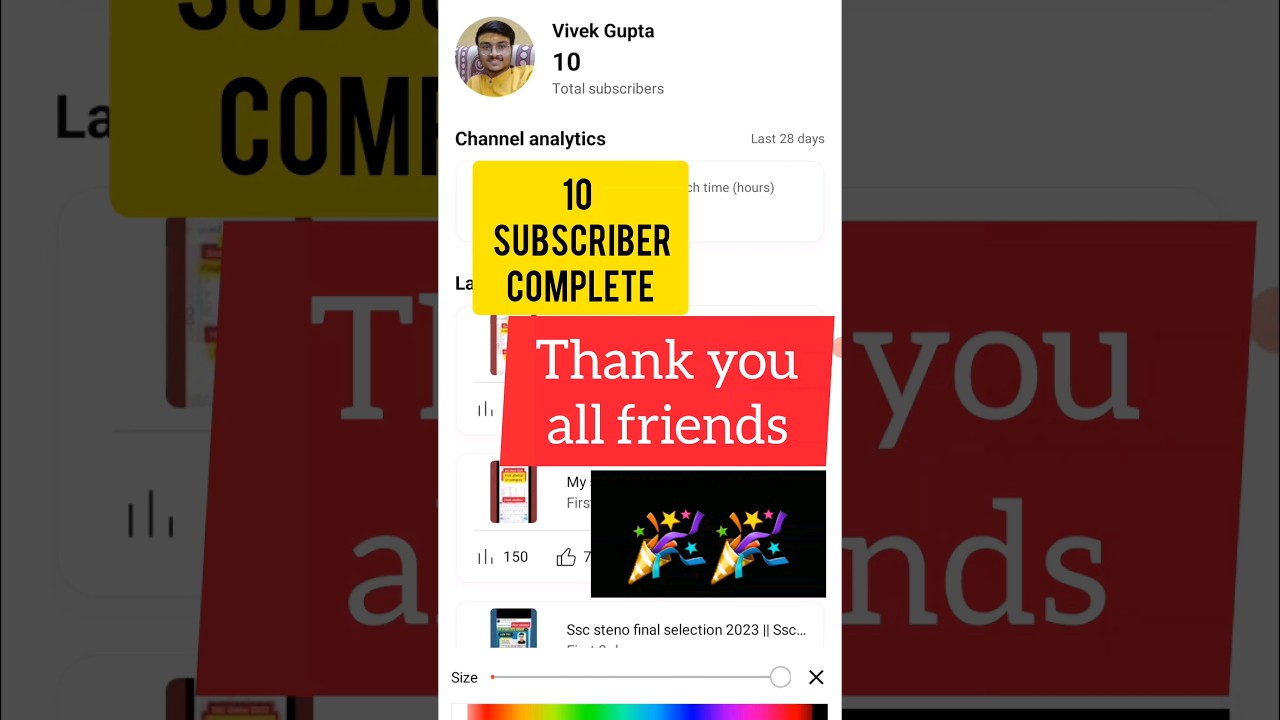 10 Subscribers Complete || Thank You friends 