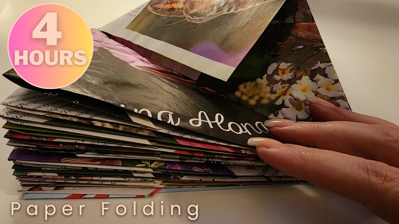 ⏰ ASMR 4 Hours of Crinkly Paper Folding for Relaxing, Sleep or Study - No Talking!