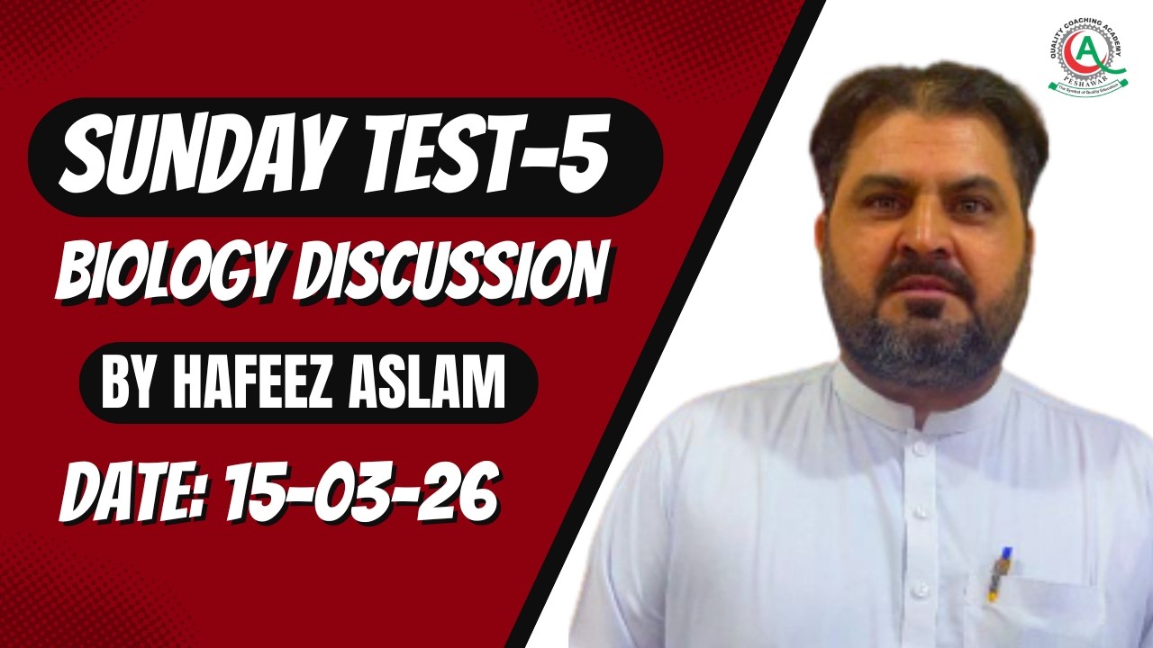 Biology Test Discussion By Sir Hafeez Aslam | Mdcat Test-5 | Session 2025/26 | Date: 15-03-26