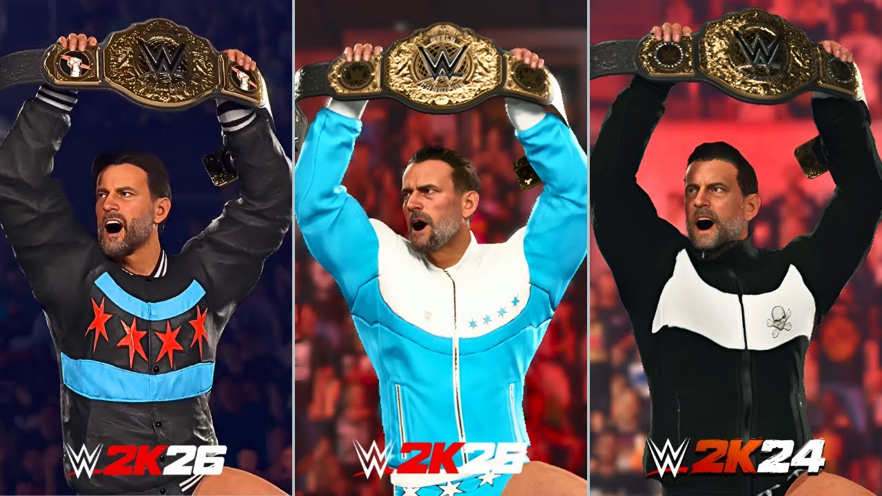 WWE 2K26 vs WWE 2K25 vs WWE 2K24 — CM Punk Entrance Comparison 🔥