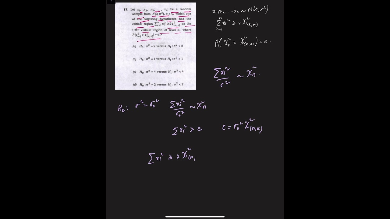 UMP Test for Variance in Normal Distribution  | UPSC ISS 2024 Paper-2 | Problem-17 | RitwikMath