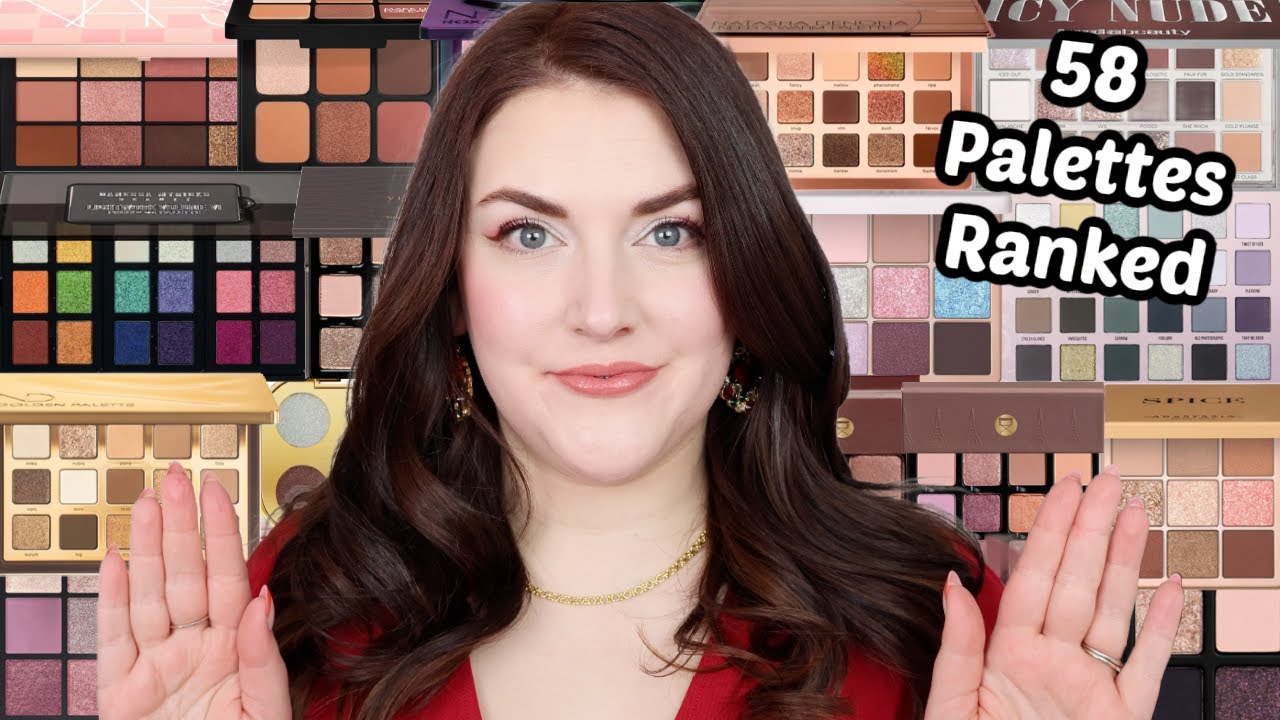 RANKING ALL OF THE EYESHADOW PALETTES I TRIED IN 2024 | 58 PALETTES RANKED