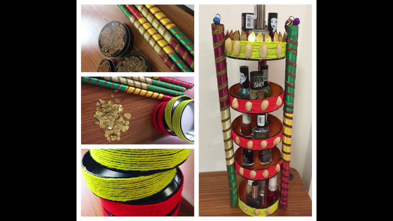 Amazing DIY- Tin can rack craft using pistachio shells |Home Decor| |best out of waste|