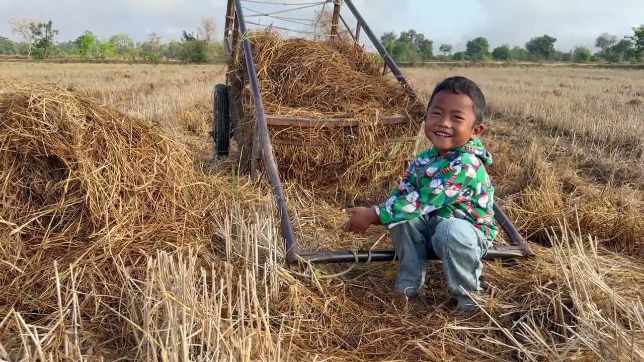 Once we returned from the rice field, I cooked up some stir fried pork and water spinach for us