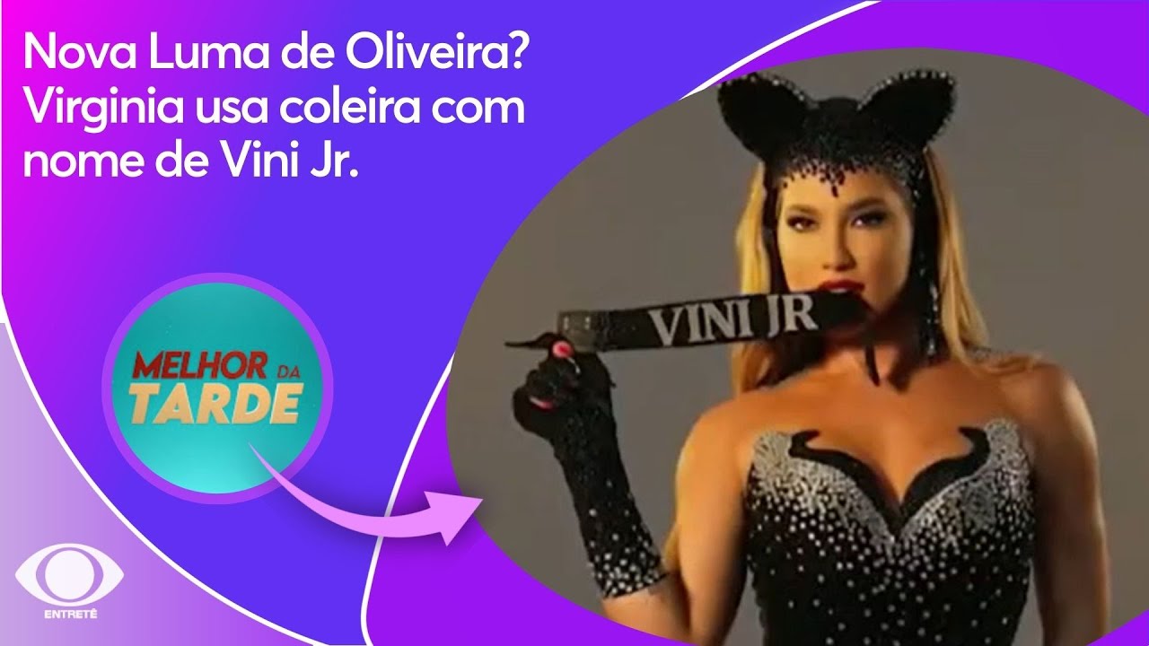 Nova Luma de Oliveira? Virginia usa coleira com nome de Vini Jr.
