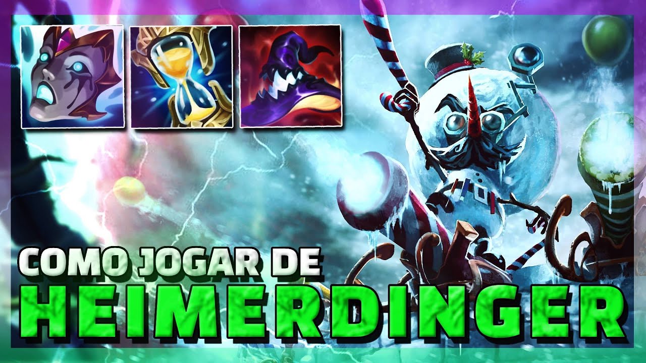 COMO JOGAR DE A a Z: HEIMERDINGER MID - League of Legends Gameplay Completa(runas, builds, combos +)