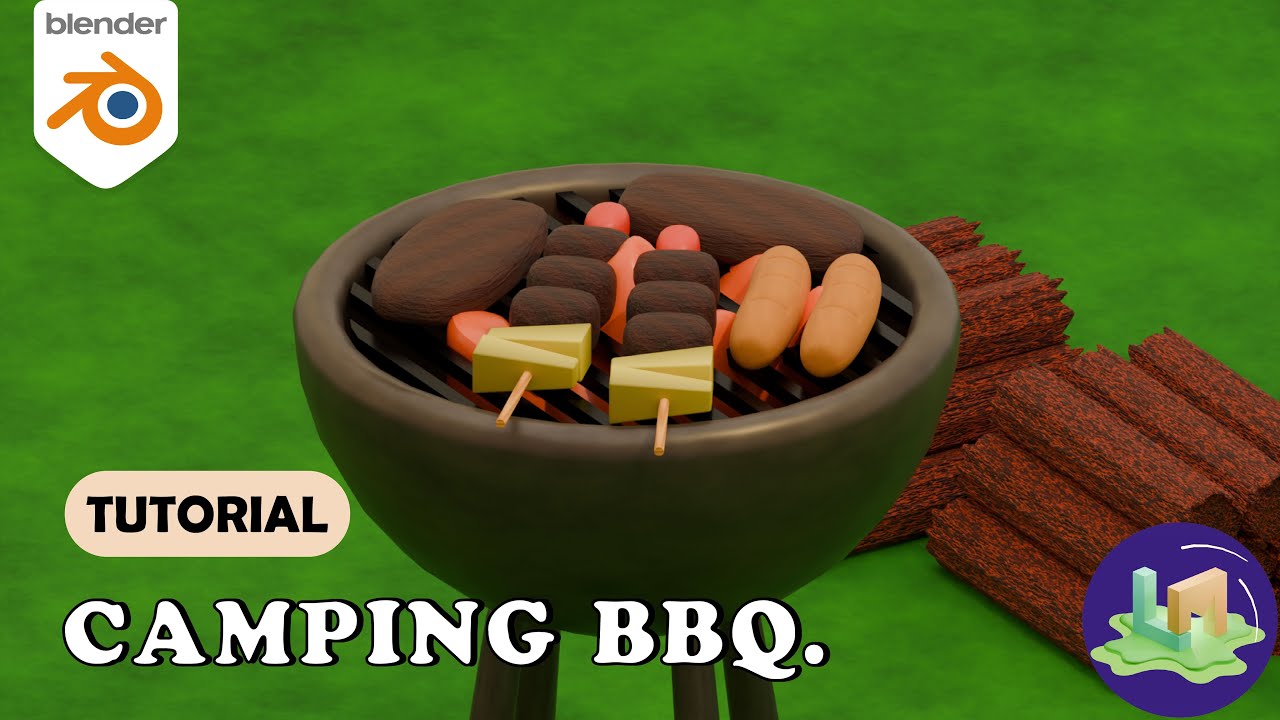 Blender (4.5) Tutorial I Camping BBQ.