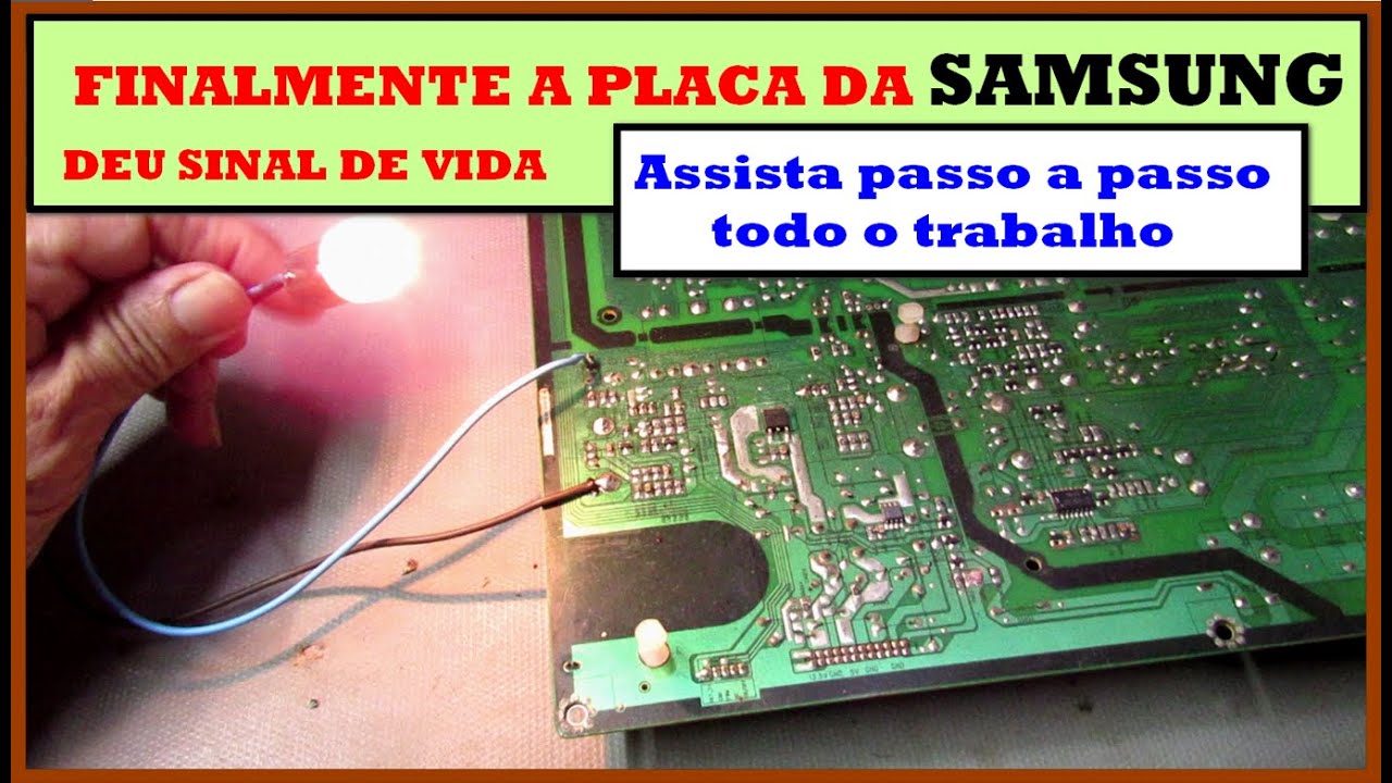FINALMENTE a placa do TV SAMSUNG que estava PIPOCANDO internamente foi RESUCITADA com exito.