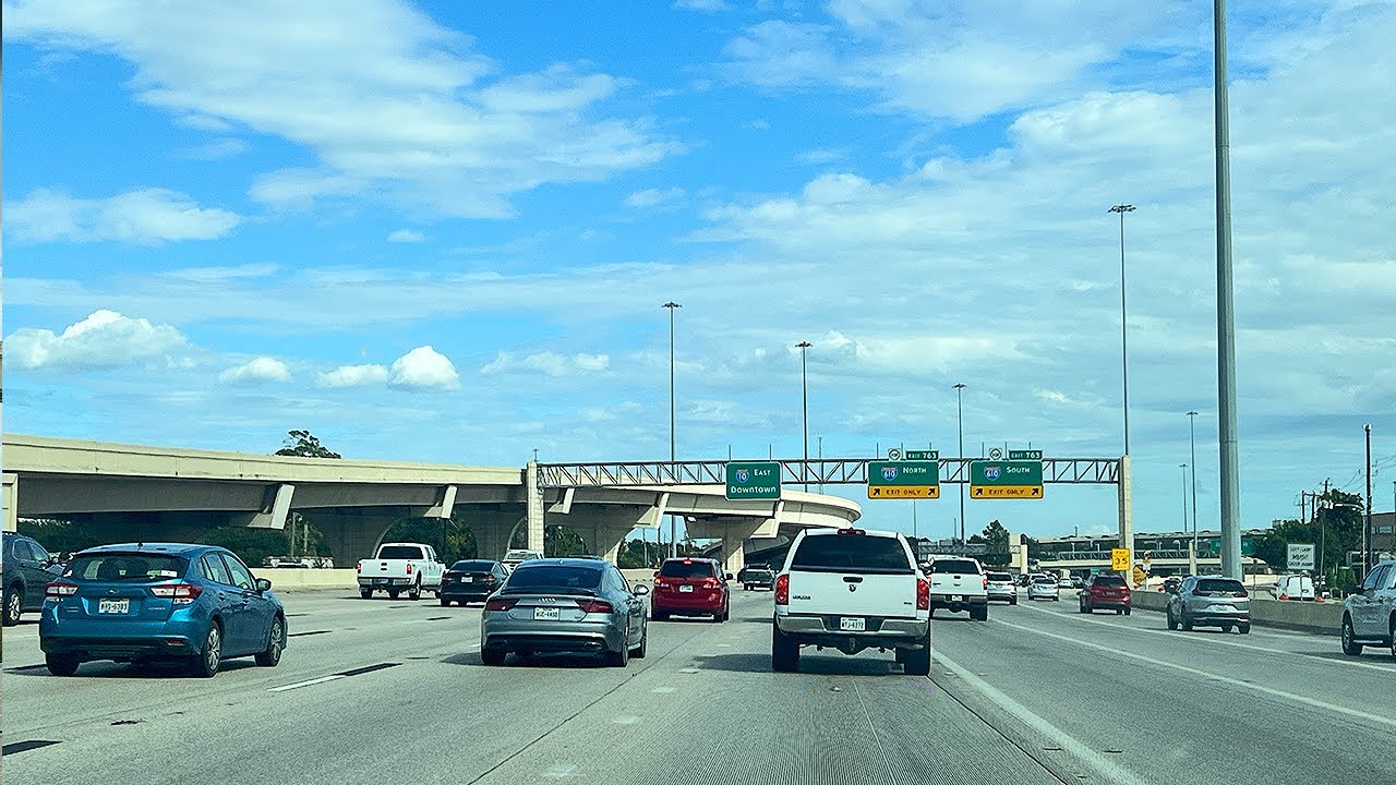 4K - Driving from Humble TX to Downtown Houston