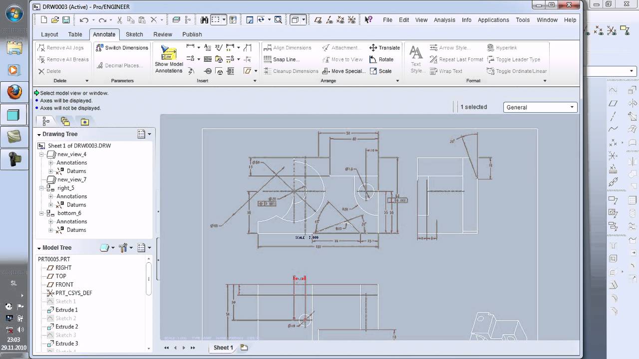 creating drawings with pro/engineer