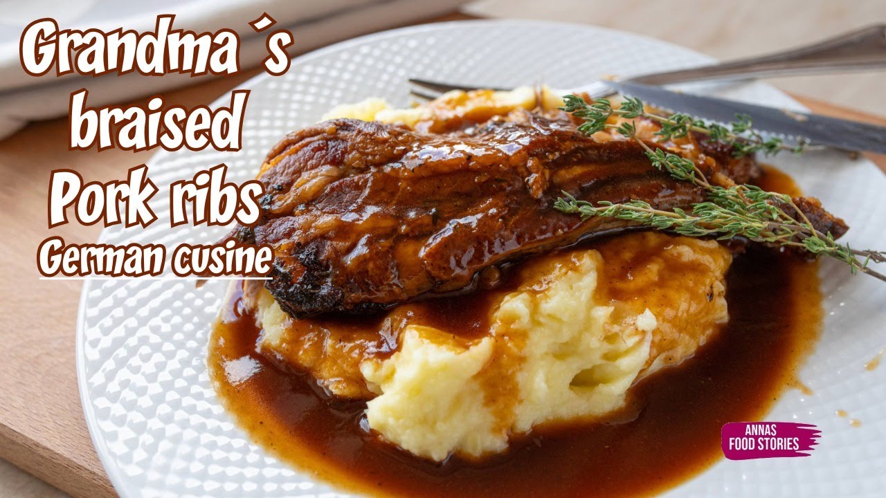 Easy and delicious Grandma´s braised pork ribs with gravy german dinner recipe