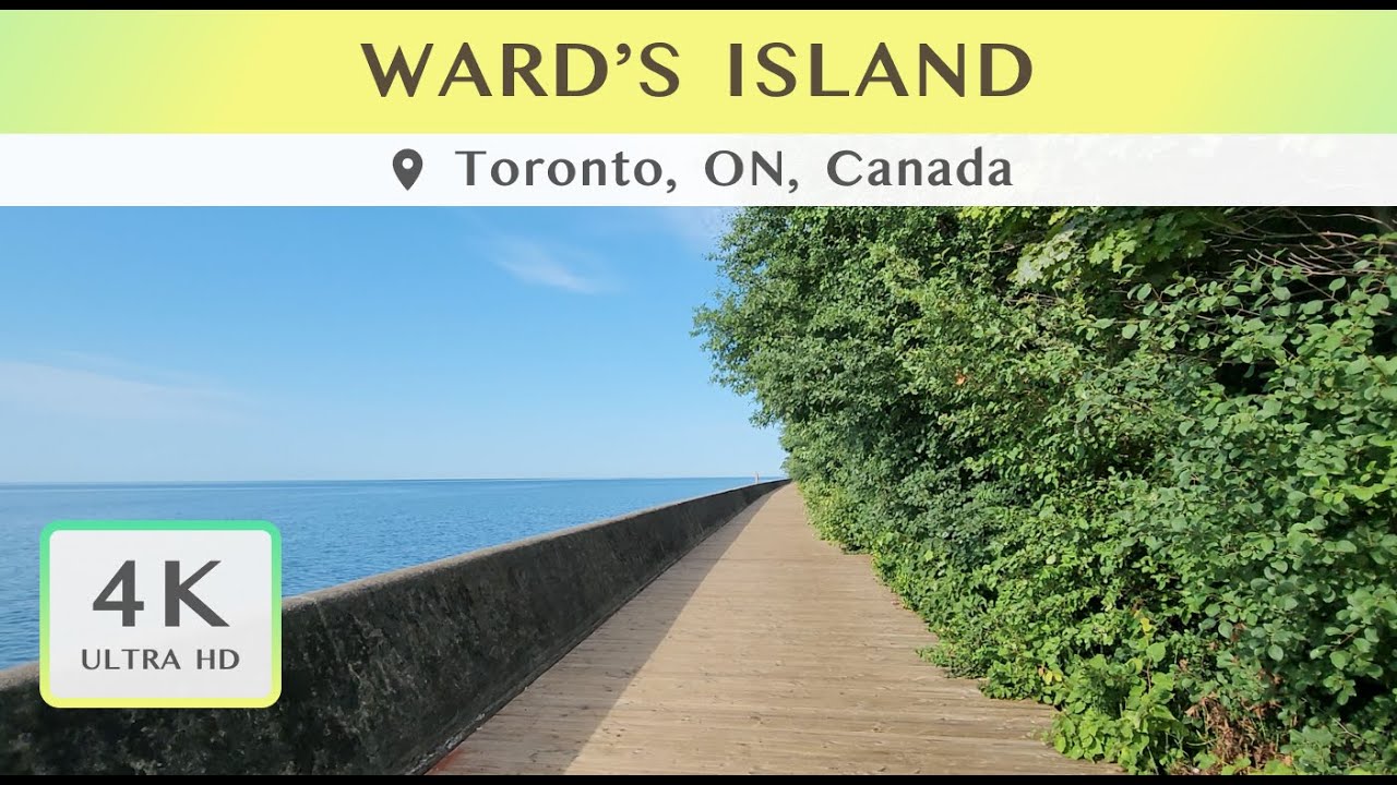 Morning Walk in Ward's Island (Toronto Islands) With Closed Captions | Relaxing 4K Walk