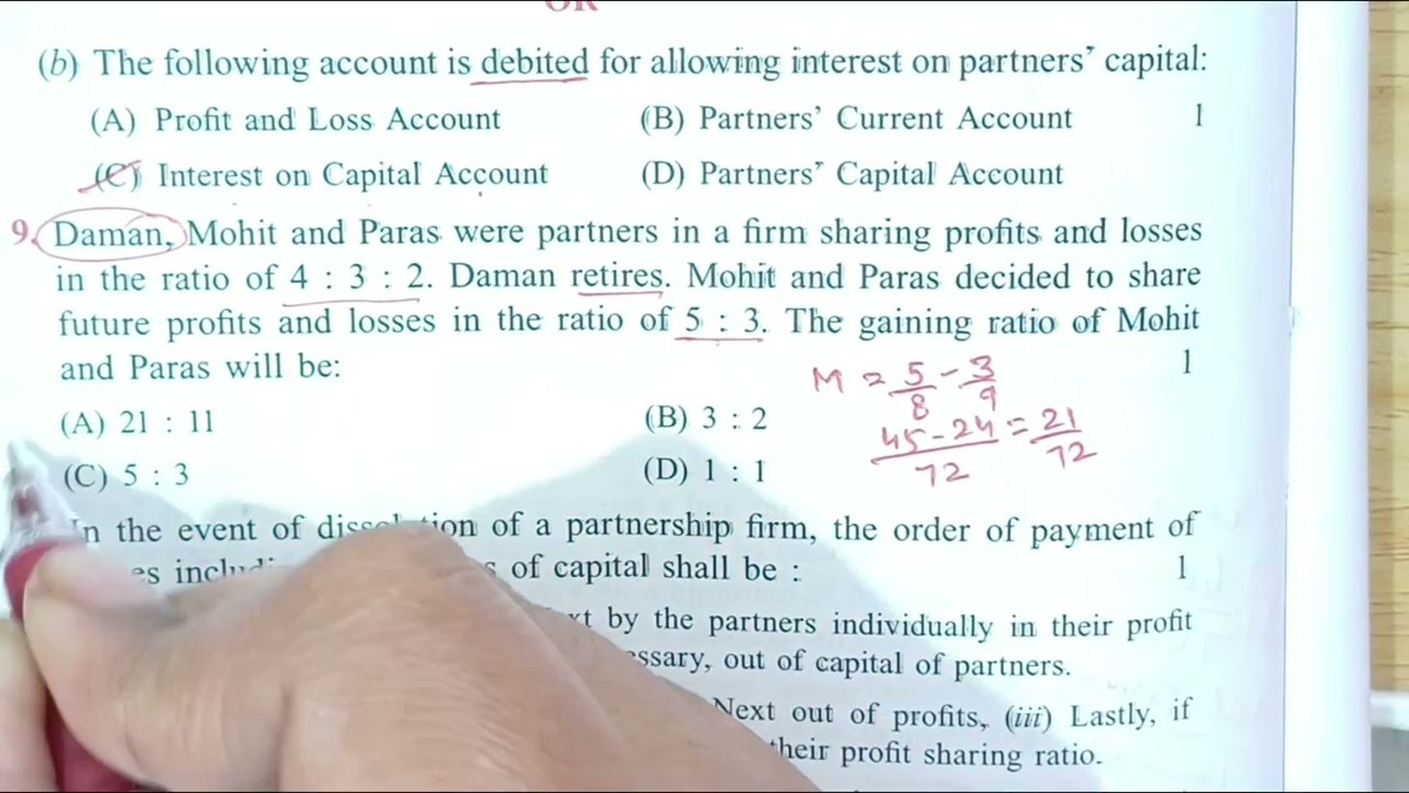 CBSE Accountancy MCQs | Previous Year Questions