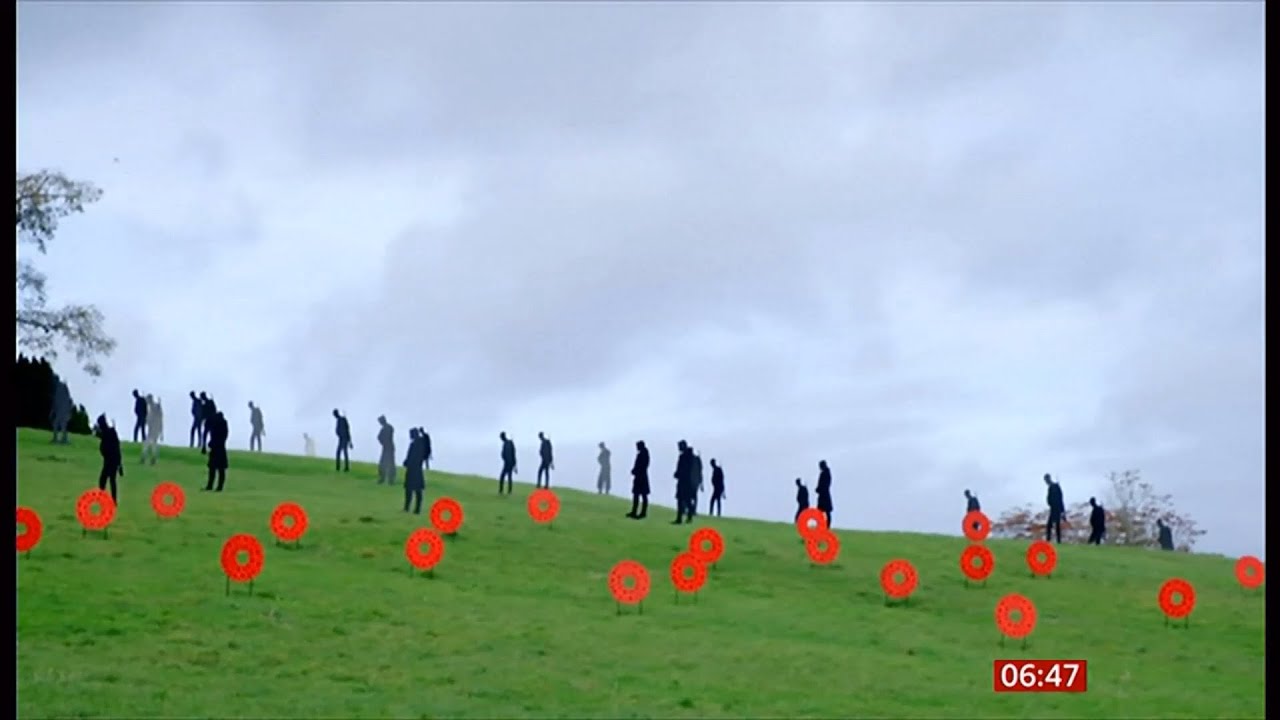 D-Day 80th anniversary - silhouette figures to mark event (WWII) (UK/France) 6/March/2024