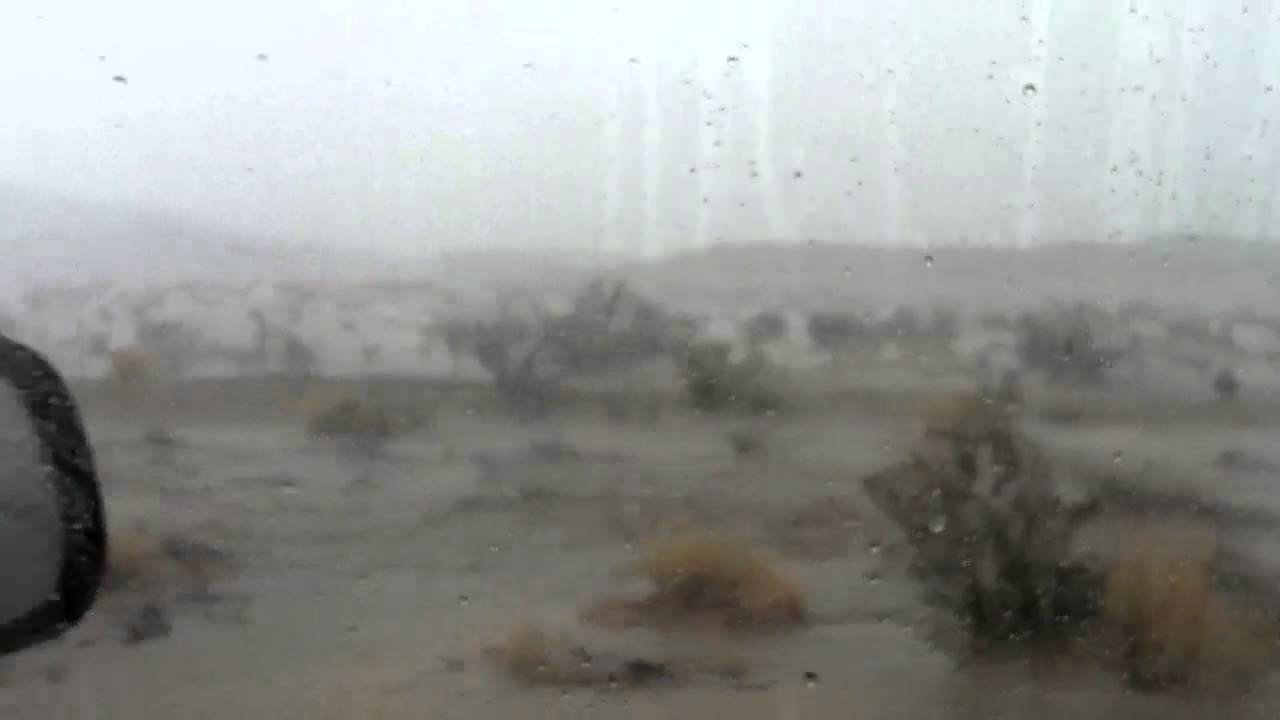 Heavy rain in desert