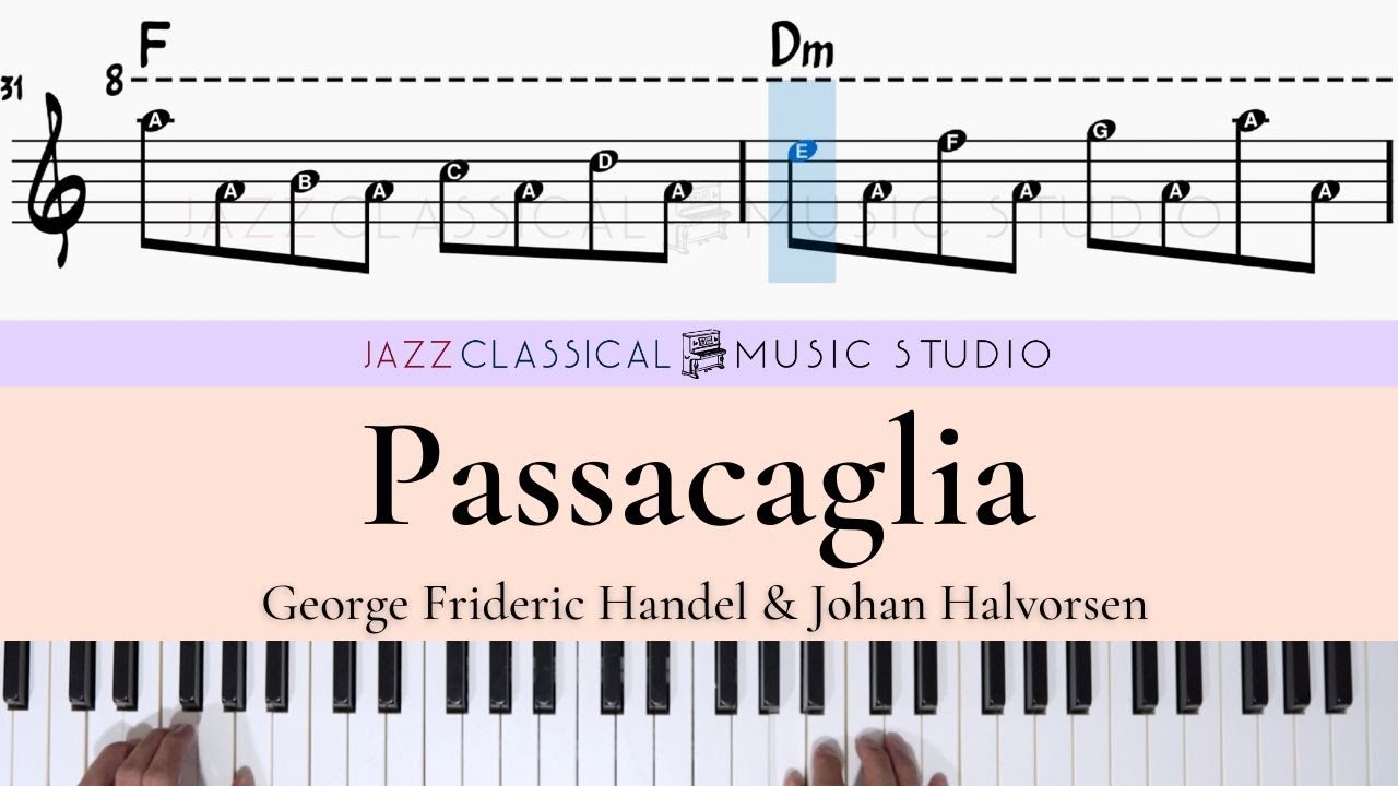 Passacaglia - Handel & Halvorsen | Piano Tutorial (EASY) | WITH Music Sheet | JCMS