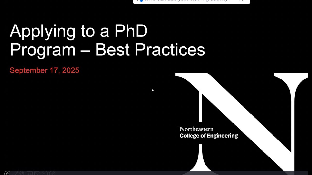 Fall 2025 Open House: Applying to a PhD - Best Practices