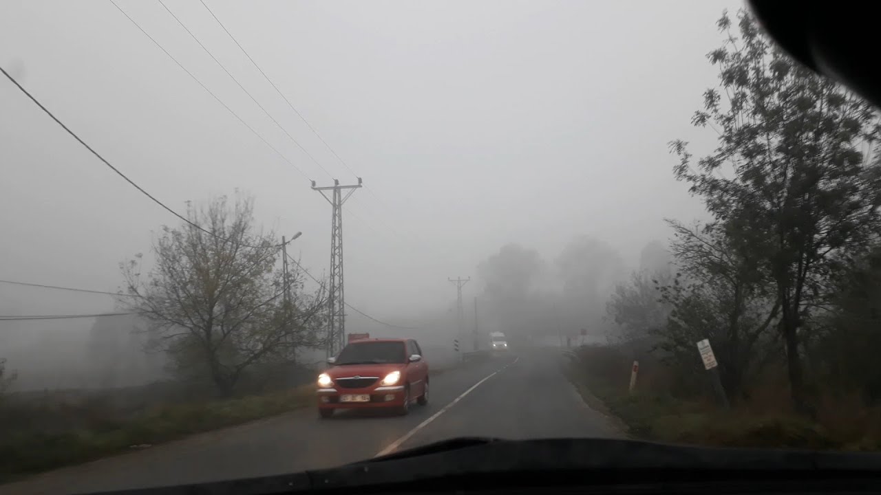 Driving in a Foggy Morning at Istanbul's Country Roads