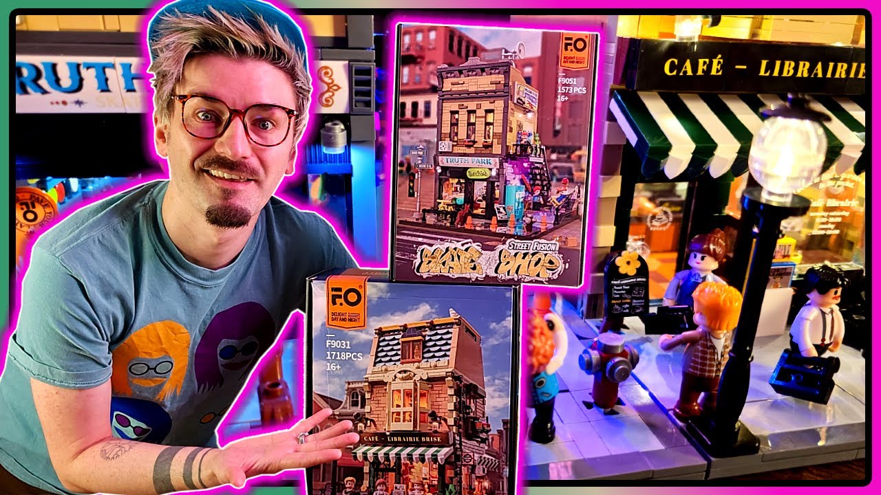 МОДУЛЬНЫЙ СВЕТЯЩИЙСЯ ГОРОД?! | Строим скейт-магазин и книжное кафе FUNWHOLE/LUMIBRICKS