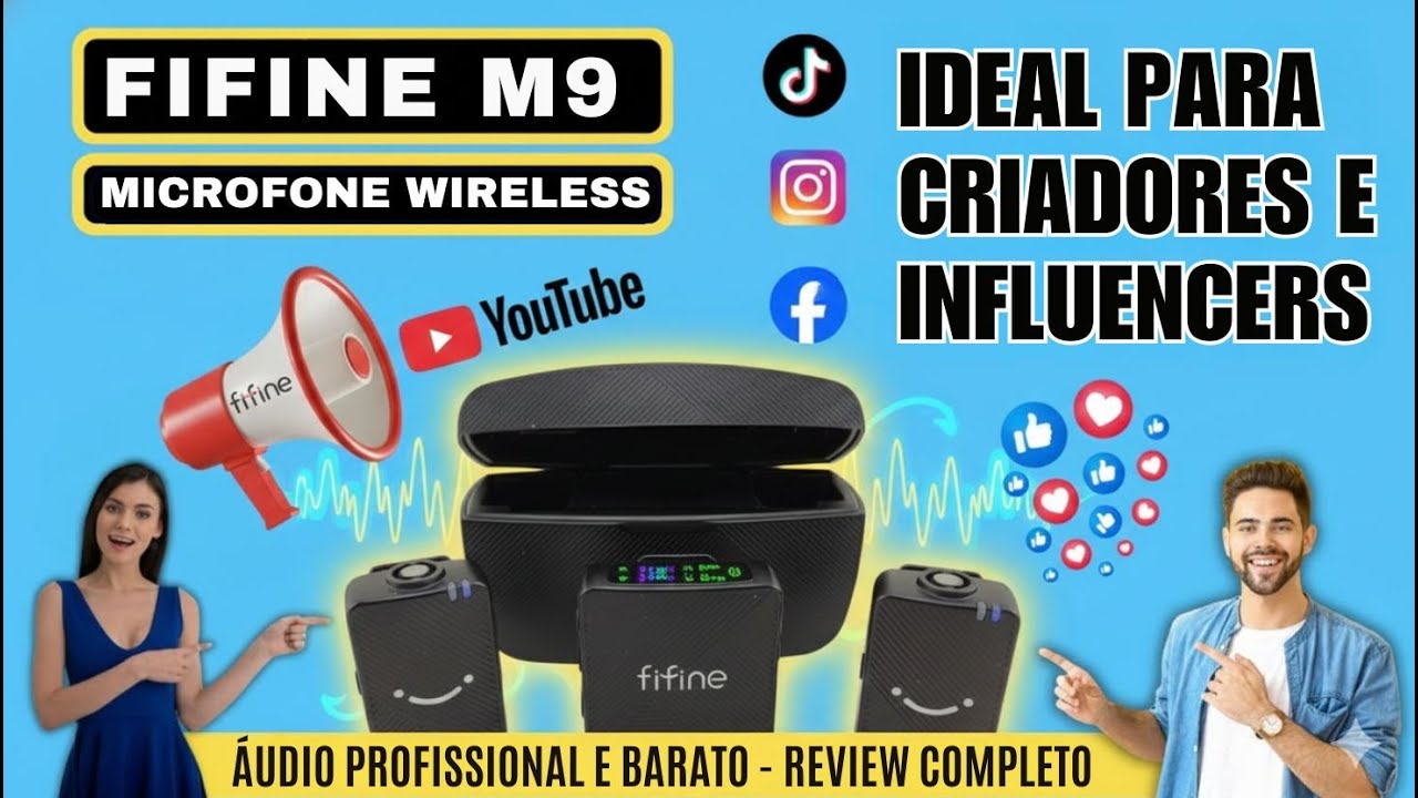 FiFine M9: Microfone CUSTO-BENEFÍCIO que TODO Influenciador PRECISA! (Teste de Áudio)