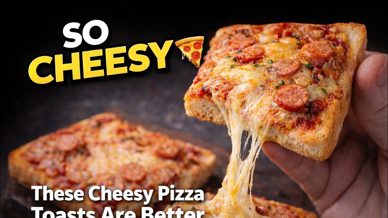 🍕 Easy Cheesy Pizza Toasts (Oven Recipe)