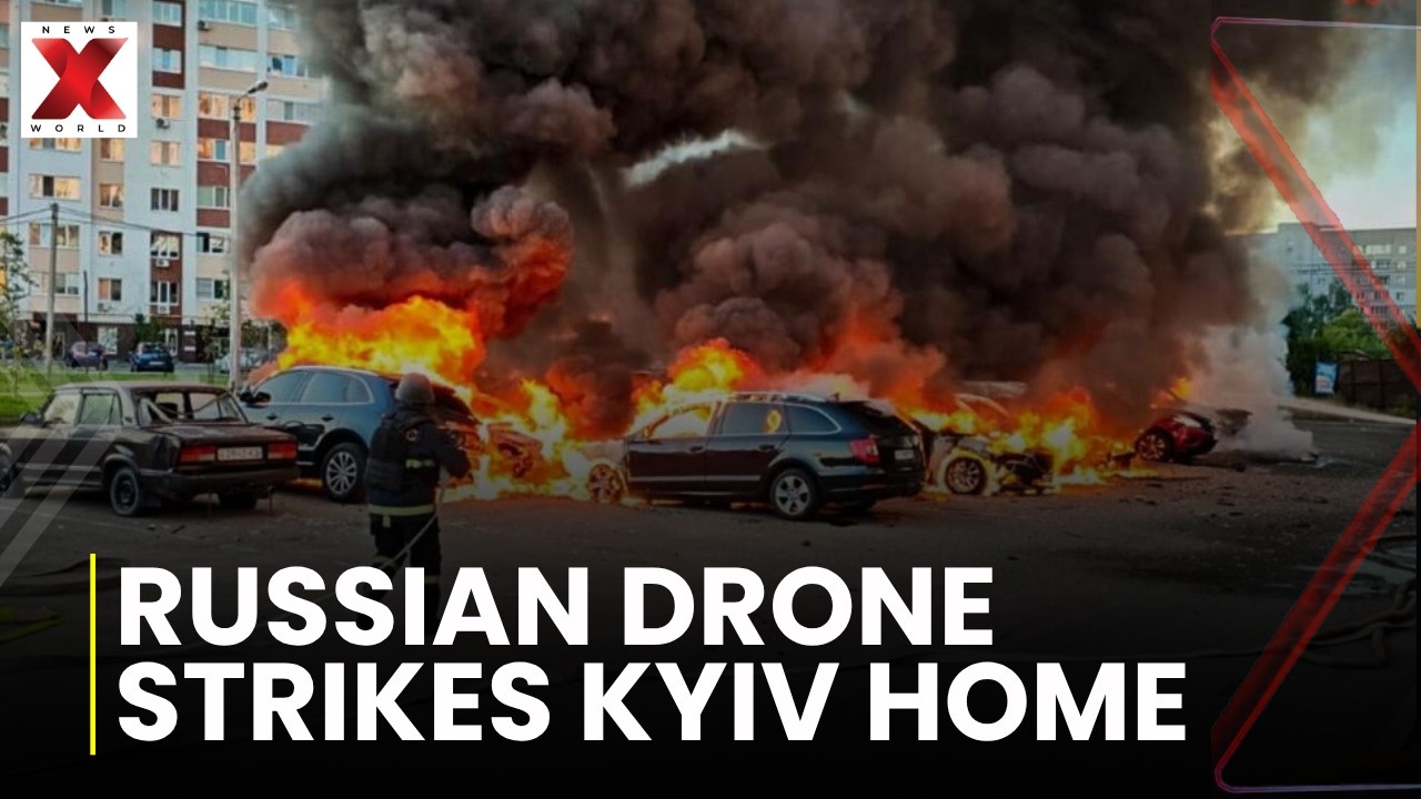 Kyiv Hit By Fresh Russian Drone Barrage As Residential Building Partially Collapses | NewsX World