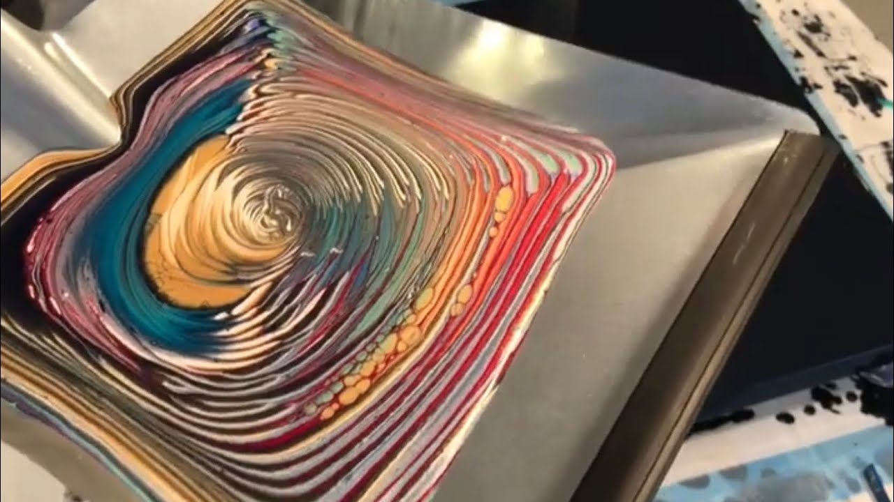 Take 3! Dustpan ring pour/acrylic pour/abstract art