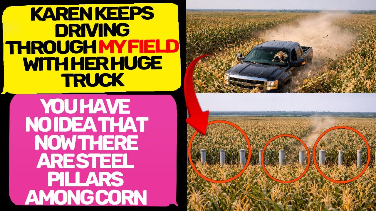 Karen keeps driving through my field with huge truck! I am the owner of the land r/EntitledPeople
