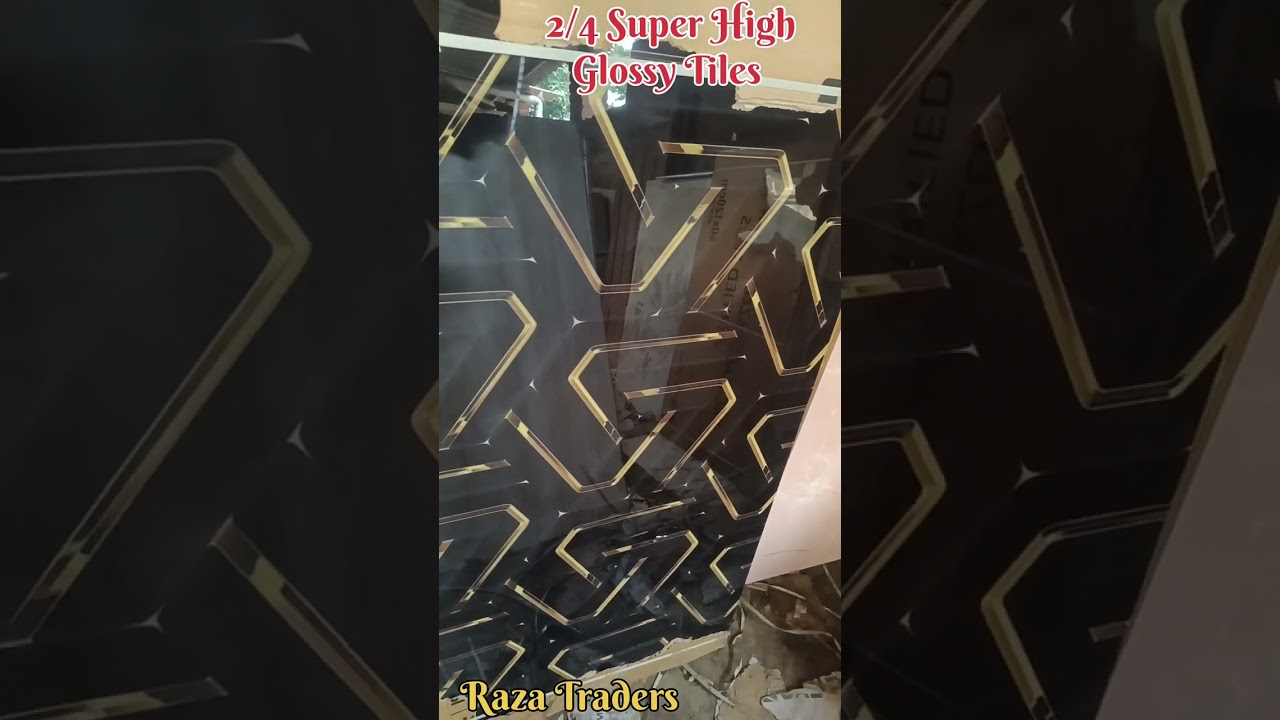 2/4 Black Super High Glossy 🔥 || 2/4 Tiles Price 2024 ll #tiles #vitrifiedtiles #floortiles #shorts