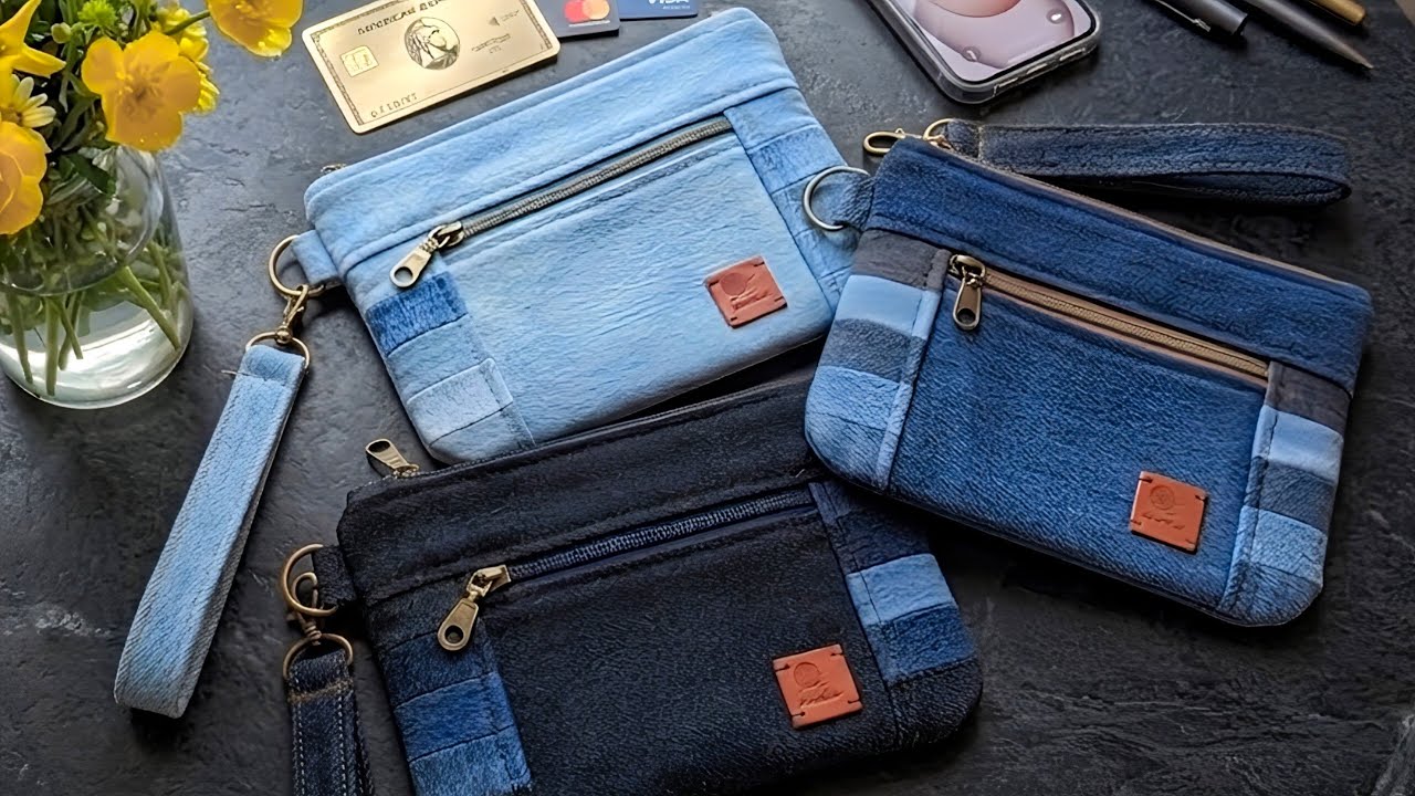 DIY  Small Cute Denim Bag With Patchwork Accent Out of Old Jeans | Bag Tutorial | Upcycled Craft