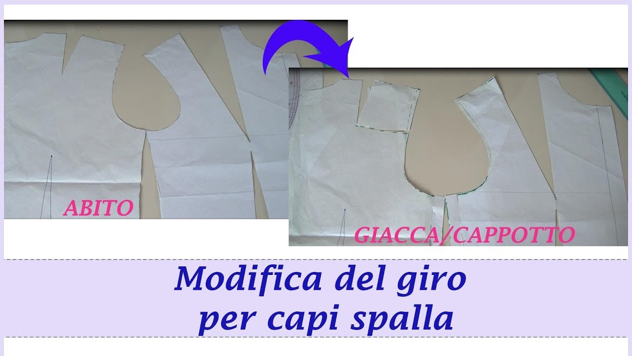 1.Corpino base - modifica del giromanica per capi spalla. Come ingrandire giro per giacca/cappotto