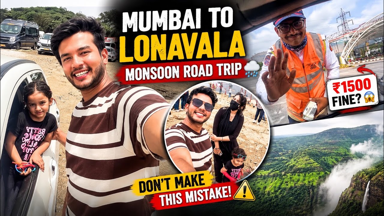 Mumbai to Lonavala Monsoon Road Trip 🌧️ | Traffic Police Stopped Us! Don&rsquo;t Make This Mistake 😱