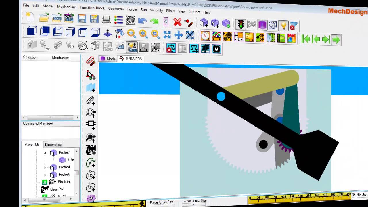 MechDesigner: Mercedes-Benz Wiper Blade Mechanism...How it works
