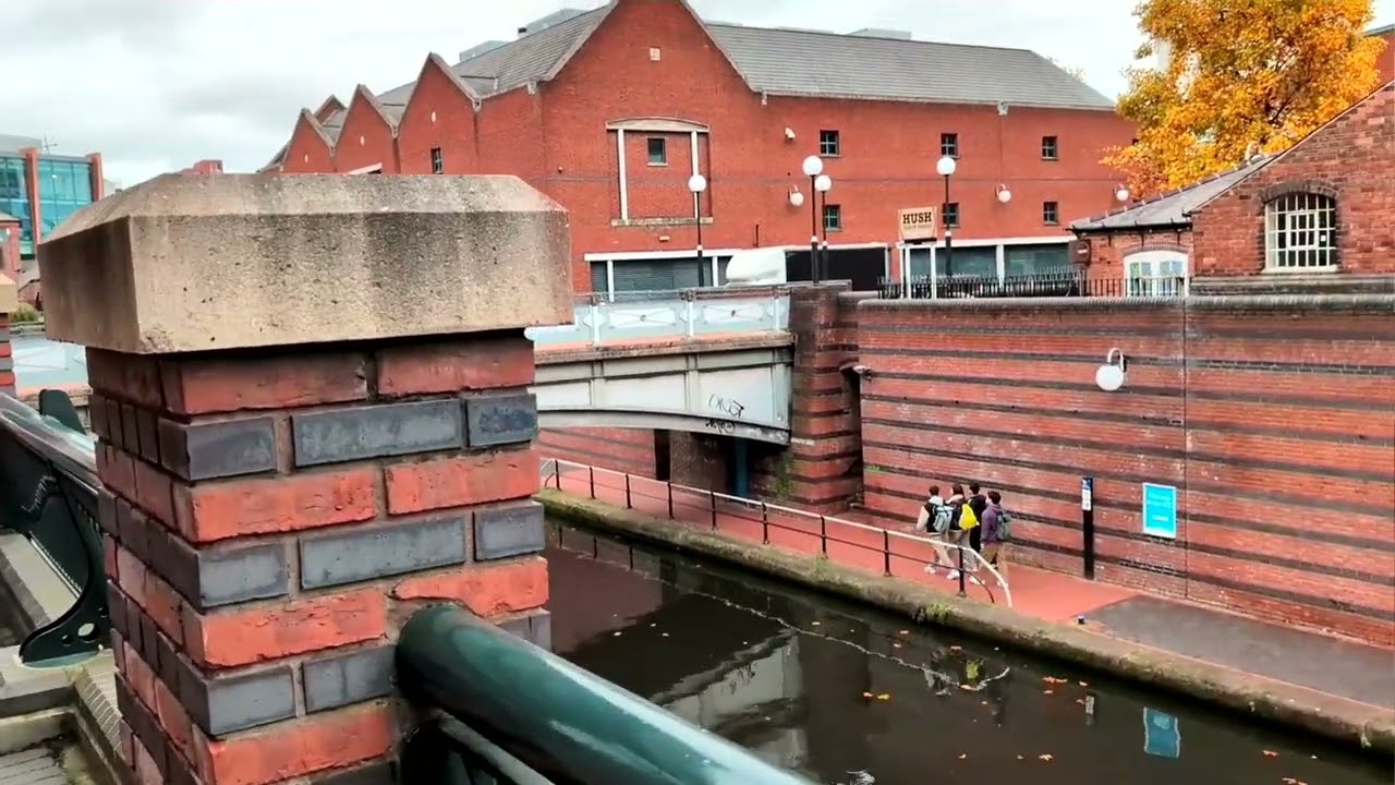 Walking Around The City Canal In Birmingham