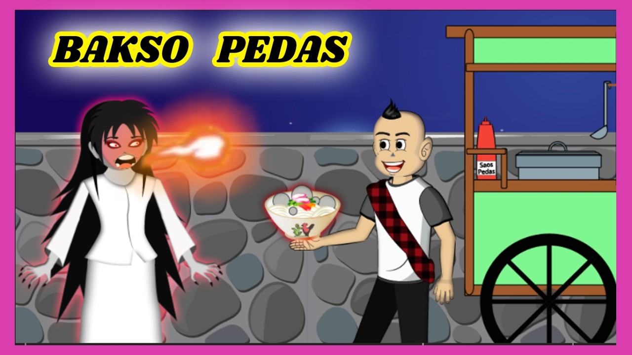 Kuntilanak Apes Karena Mencuri Bakso -  Kartun Hantu Lucu #pocong #lucu